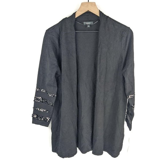 NWT Alfani Deep Black Cardigan Size Petite Large - Picture 1 of 7